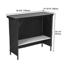 Yescom Folding Portable Bar Table with Storage Shelf