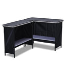 Yescom Folding Portable Bar Table with Storage Shelf