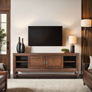 TV Stand Console, For TVs Up To 85", 2 Tone - Brown by HouseOfZazla