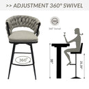 Bar Stool 360 Swivel With Back Footrest by HouseOfZazla