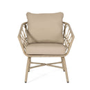 Bruce - Outdoor Club Chair Set With Water Resistant Cushions Rattan And Iron - Brown
