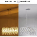 Silver Elegant Oval Crystal Chandelier, Modern Ceiling Light Fixture with Reflective Hanging Crystals for Dining Room, Living Room, and FoyerS (Bulbs Not Included)