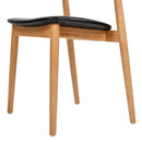 Raven - Stacking Sculpted Oak Dining Chair - Warm Natural Brown / Black by HouseOfZazla