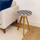 Inlay Bone Tripod Stool - Beige / White by Unique Piece Furniture