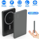2 In 1 5000mAh 8MM Slim MagSafe Wireless Power Bank PD20W Magnetic Fast Charger Portable Phone Charger Fit for IOS Phone 15 14 13 12 Series And More