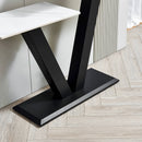 47.2"Modern Console Table, Exquisite shape design, Metal Frame with Adjustable foot pads for Entrance, Corridor, Living room & Office.(Black)
