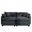 Modern Oversized Modular Cushion Sofa With Ottoman, Low Back, Deep Seating Sofa Set