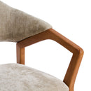 Indoor Upholstered Dining Chair Set of 2 - Oatmeal / Teak by HouseOfZazla