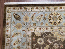 9x12 Vintage Handmade Wool Rug Carpet Indo Mahal Oushak Nice Brown Blue