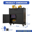 Sturdy And Durable Metal Tool Cabinet For Garage With Wheels Mobile Heavy Duty Storage Cabinet With 1 Drawer And 2 Locking Doors
