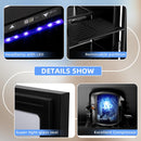 0.6Cu. Ft. Freestanding Wine Cellar Mini Fridge, 4-Bottle Red Wine with 6-Can Beverage Refrigerator, Quiet Compressor, LED Light and Display