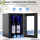 0.6Cu. Ft. Freestanding Wine Cellar Mini Fridge, 4-Bottle Red Wine with 6-Can Beverage Refrigerator, Quiet Compressor, LED Light and Display