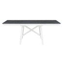 6-Piece Classic Dining Table Set, Rectangular Extendable Dining Table with two 12"W Removable Leaves and 4 Upholstered Chairs & 1 Bench for Dining Room (Gray+White)