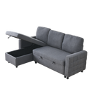 78.8" Reversible Sleeper Combo Sofa with Pullout Bed, Comfortable Linen L-Shaped Combo Sofa Sofa Bed, Living Room Furniture Sets for Tight Spaces