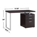 3-Drawer Office Desk in Cappuccino Finish