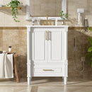 Bathroom Vanity With Ornate French Cylinder Legs, Soft Close Drawer