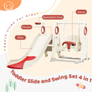 4 in 1 Toddler Slide and Swing Set, Kids Playground Climber Slide Playset with Basketball Hoop,Freestanding Combination for babies