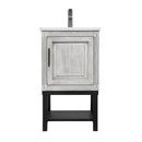 Modern Freestanding Bathroom Vanity With Ceramic Sink, Hot And Cold Faucet, 1 Door Cabinet & Open Shelf by HouseOfZazla