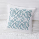 4 Piece Reversible Ruffle Quilt Set with Throw Pillow White King/Cal King