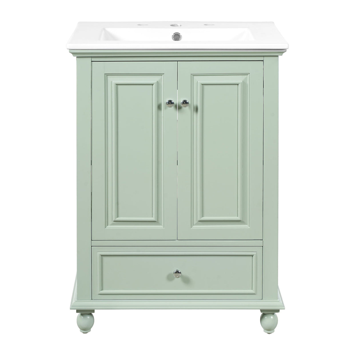 Modern Bathroom Vanity With Sink, Cabinet With Drawer And Dividers, Rectangular Storage Unit, photo 4 of 40