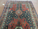 4' X 9' Antique Handmade Turkish Tribal Oriental Geometric Wool Rug