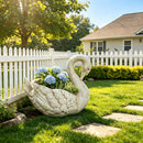 12.8'' Tall Vintage Swan Statue Planter