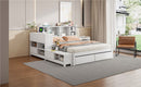 Platform Bed With Multi Functional Storage Space, Nightstand, 2 Drawers, USB Ports And Desk by HouseOfZazla