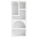 Geometric Arched 5 Shelf Art Display Bookcase For Living Room - White