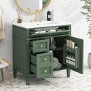 Bathroom Vanity With Top Sink, Storage Cabinet With 2 Drawers, Tip Out Drawer