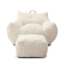 Giant Bean Bag Chair With Armrests And Footstool by HouseOfZazla