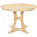 5-Piece Rustic Round Pedestal Extendable Dining Table Set with 15.7" Removable Leaf and Simple Dining Chirs for Small Places, Natural