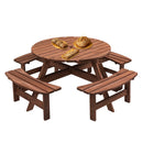 8 Person Wooden Picnic Table Outdoor Camping Dining Table with Seat by HouseOfZazla