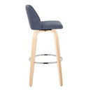 Toriano - Contemporary Fixed Height Barstool & Swivel With Round Footrest (Set of 2) by HouseOfZazla