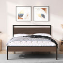 Ceres - Metal Bed With Wood Headboard & Footboard by HouseOfZazla