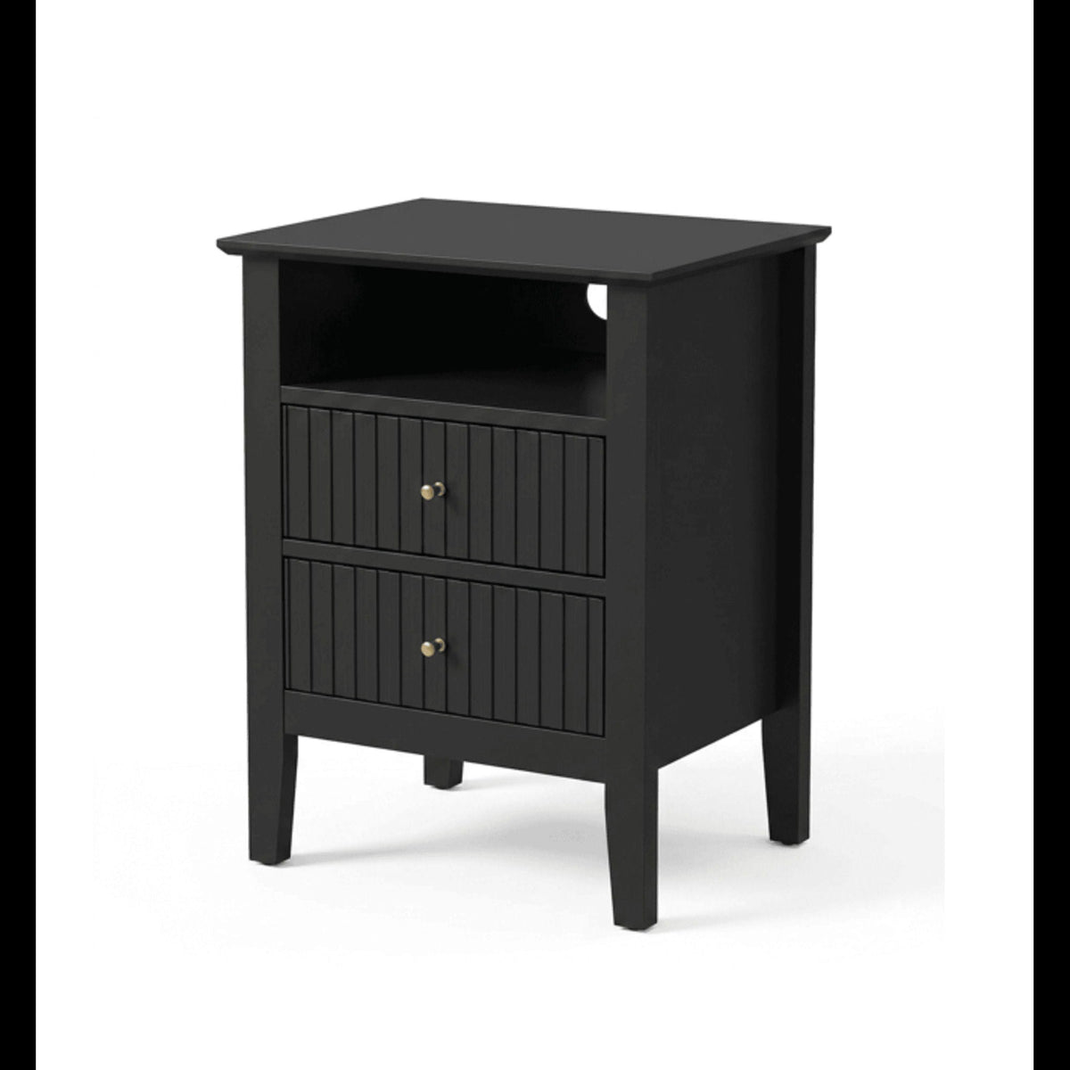 Fluted Nightstand With 2 Drawers, photo 13 of 40