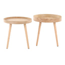 Pebble - Mid-Century Modern Side Table Set - Natural by HouseOfZazla