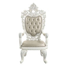 Vanaheim - Arm Chair (Set of 2) - Beige Synthetic Leather & Antique White