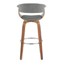 Vintage Mod - Mid Century Modern Fixed Height Barstool With Swivel With Round Footrest (Set of 2)