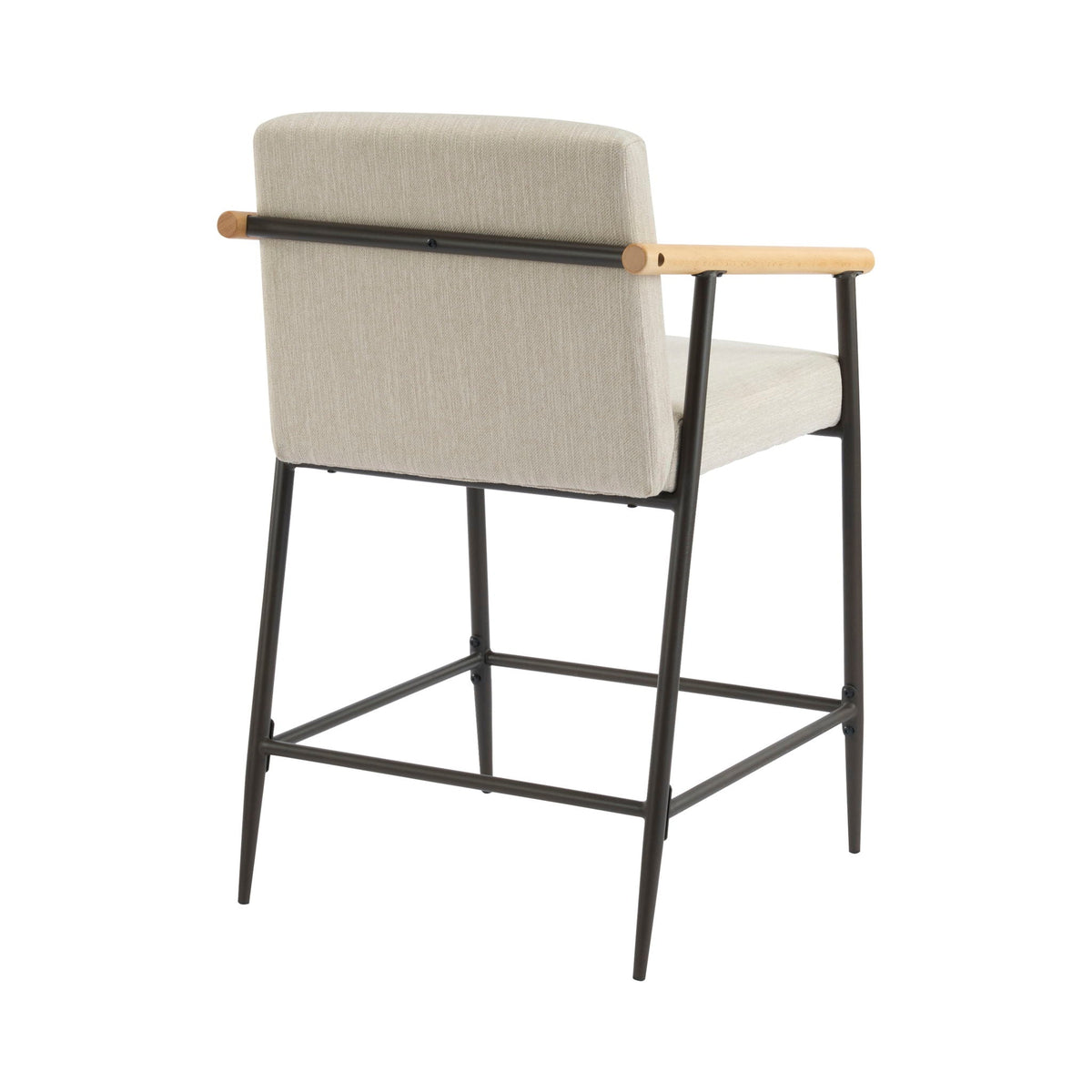 Mid Century Modern Counter Stool Set With Iron Frame, photo 4 of 28