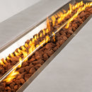 Outdoor 60-Inch Rectangular Dark Grey Concrete Fire Pit Table