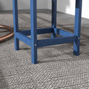 Adirondack Side Table, Square Patio End Table, Weather Resistant 15" Outdoor HDPE Table for Porch, Pool, Balcony, Blue