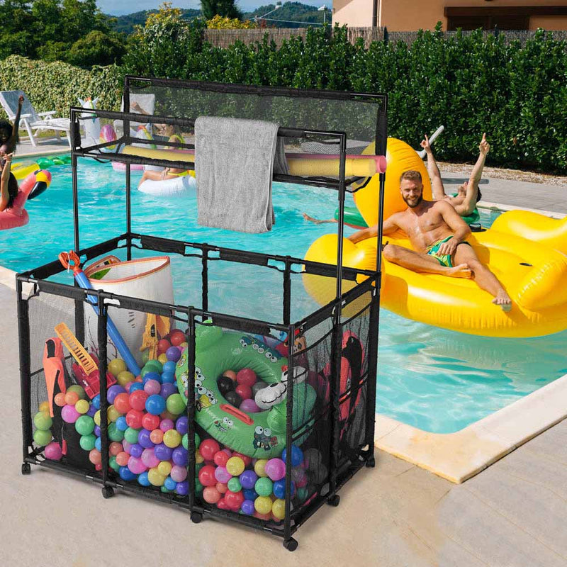 Yescom 50" Pool Toy Storage Noodle Float Holder Black