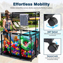 Yescom Pool Toy Storage Bin Mesh Rolling Cart - Steel