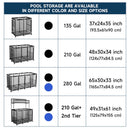 Yescom Pool Toy Storage Bin Mesh Rolling Cart - Steel