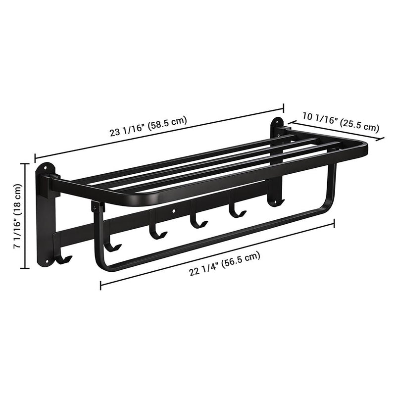 Yescom 23" Stainless Steel Towel Shelf Rack Wall-Mounted Towel Holder