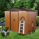 [06X08FT] Alora Premium Outdoor Metal Storage Shed With Metal Floor Frame (SAK95204)