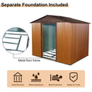 [06X08FT] Alora Premium Outdoor Metal Storage Shed With Metal Floor Frame (SAK95204)