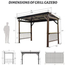 [06X12FT] Hardtop Grill Gazebo With Steel Roof, Shelves, And Hooks (SAK81324)