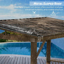 [06X12FT] Hardtop Grill Gazebo With Steel Roof, Shelves, And Hooks (SAK81324)