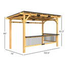 [06X13FT] Alora Premium Outdoor Hardtop Wooden BBQ Grill Gazebo (SAK97420)
